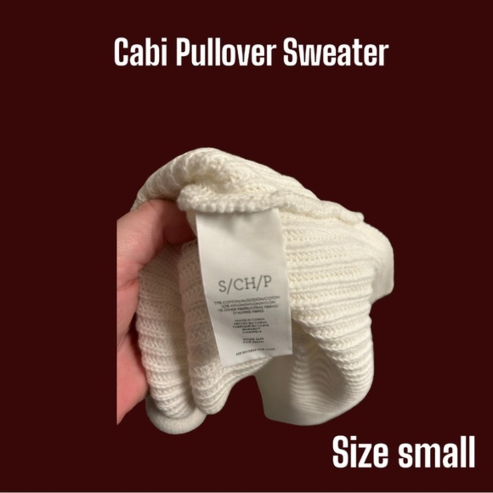 ✨Cabi‎ Pullover Cable Knit Sweater in Cream. Size small. ✨ - Picture 7 of 8